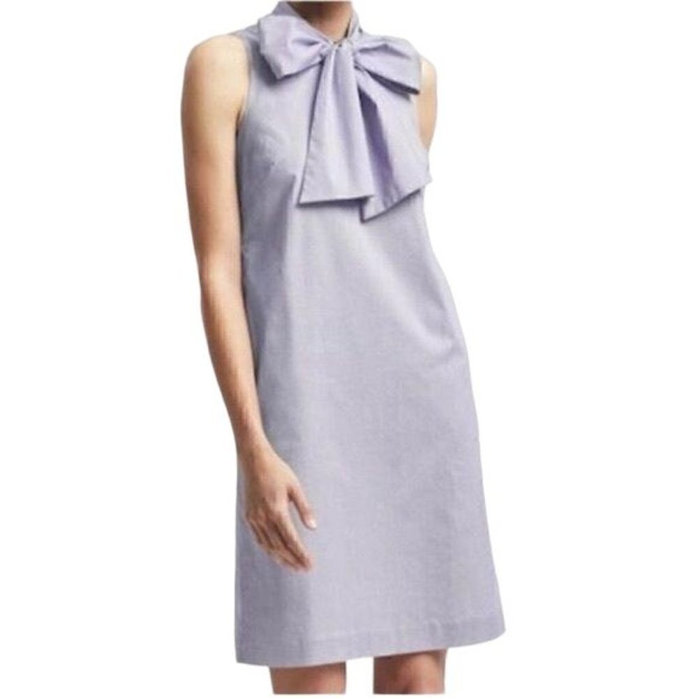 Banana Republic Sleeveless Striped Bow Neck Dress